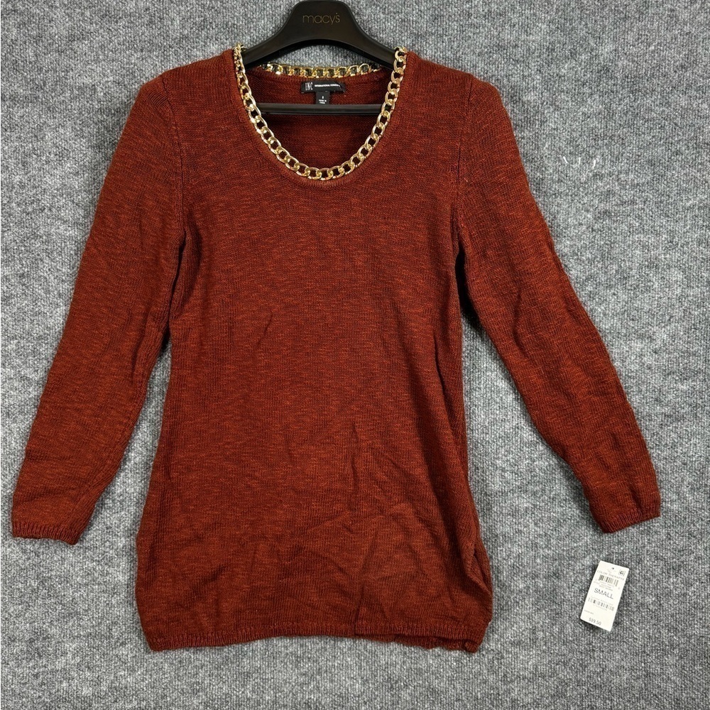 INC International Concepts Textured Chain Long Sleeve Sweater - Size Small, NWT